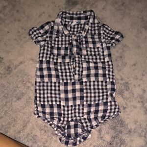 Old Navy | Black and White Checkered Bodysuit